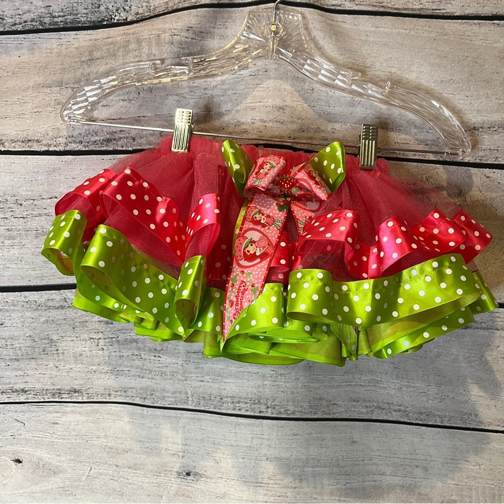 Khristy Strawberry Shortcake Pink Green Tutu Skirt Boutique